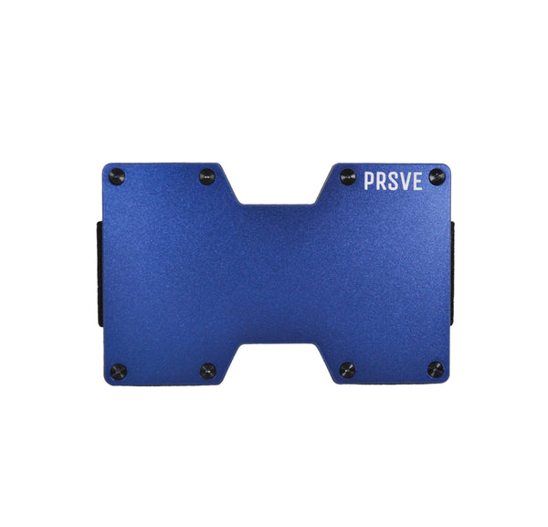 Front Shot Marine Blue Aluminum Wallet Card holder RFID-Blocking Money Cash Clip Credit Card Wallet