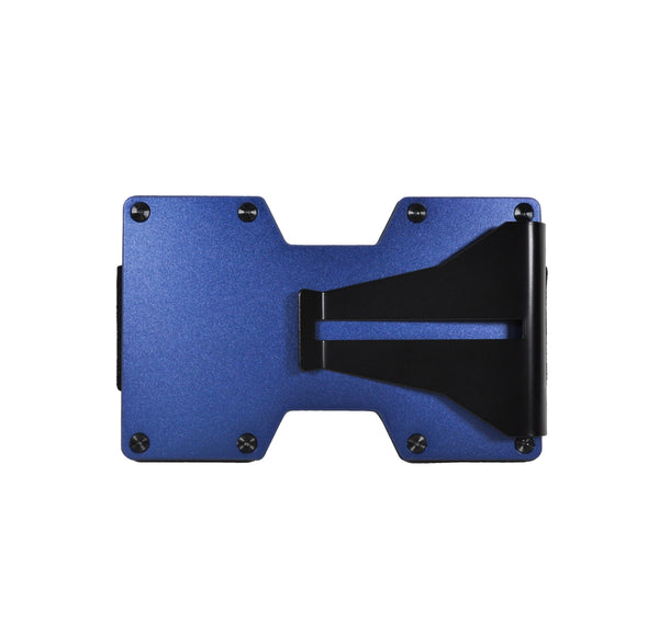 Back Shot Marine Blue Aluminum Wallet Card holder RFID-Blocking Money Cash Clip Credit Card Wallet