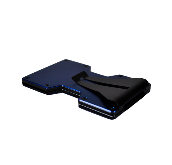Angle Shot Marine Blue Aluminum Wallet Card holder RFID-Blocking Money Cash Clip Credit Card Wallet