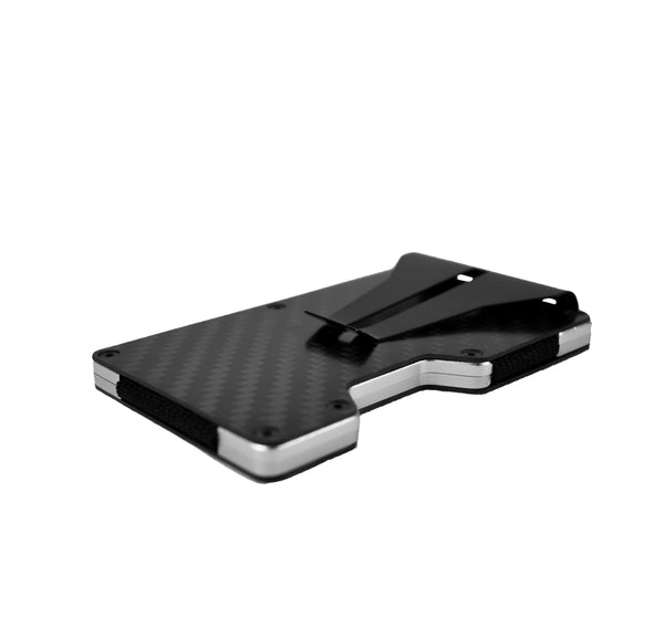 Angle Shot Carbon Fiber RFID-Blocking Wallet Credit Card Holder Cash Clip