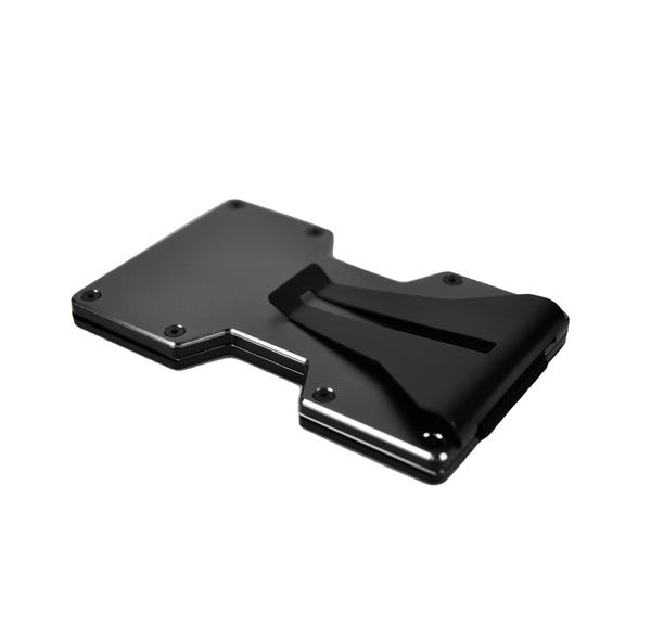 Angle Shot Gray Grey Aluminum Wallet Card holder RFID-Blocking Money Cash Clip Credit Card Wallet