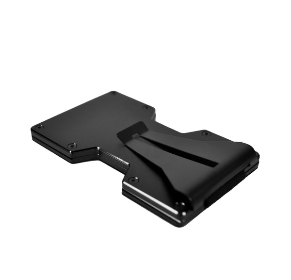 Angle Shot Black Aluminum Wallet Card holder RFID-Blocking Money Cash Clip Credit Card Wallet