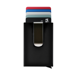 Black Matte Pop Up Wallet RFID Blocking Slim